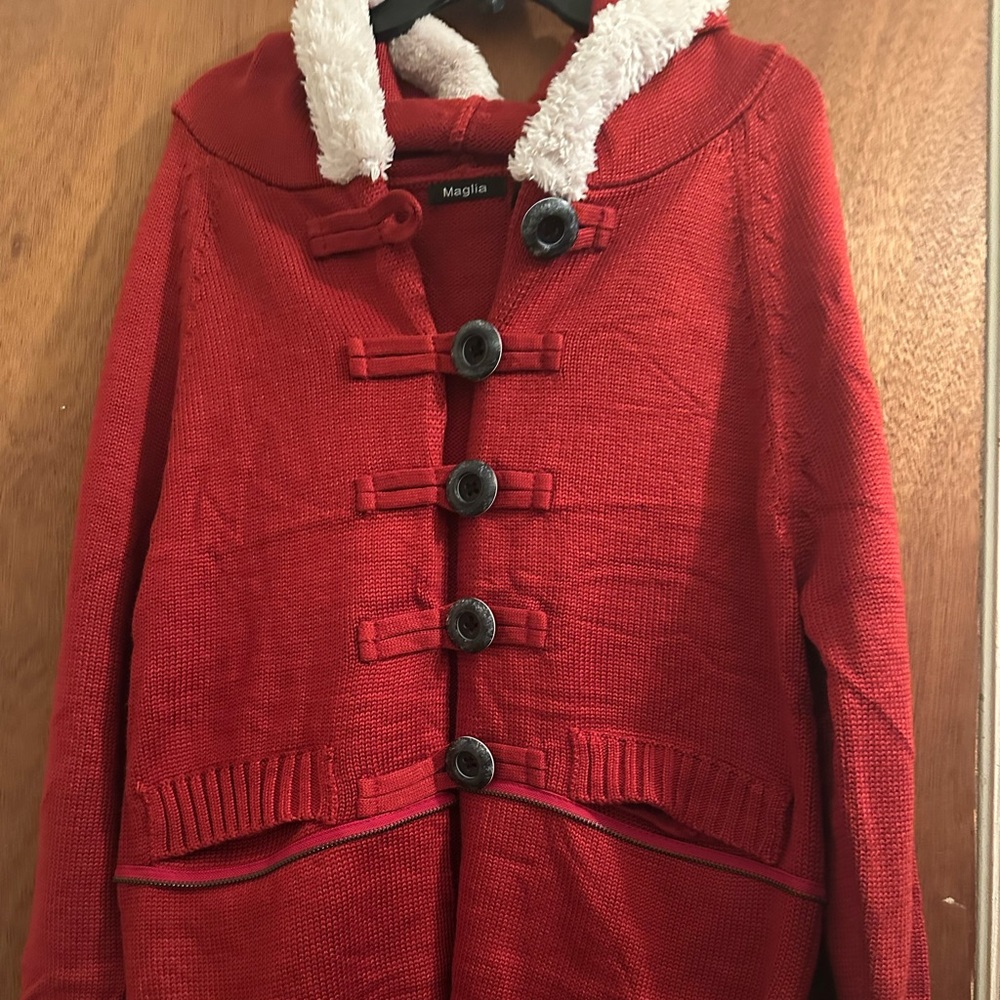 Hooded Button up Sweater